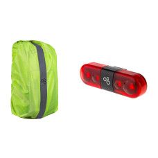 Комплект ONRIDE чохол на рюкзак Coat 10 + мигалка Row