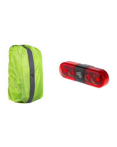 Комплект ONRIDE чохол на рюкзак Coat 10 + мигалка Row