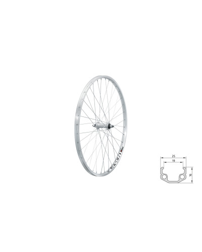 Колесо переднє на гайках KLS Event 26", V-brake, 9x100мм сріблястий