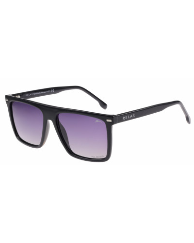 Окуляри Relax Bahamas чорні глянцеві, лінза smoke grady (Polarized TAC), кат. 3