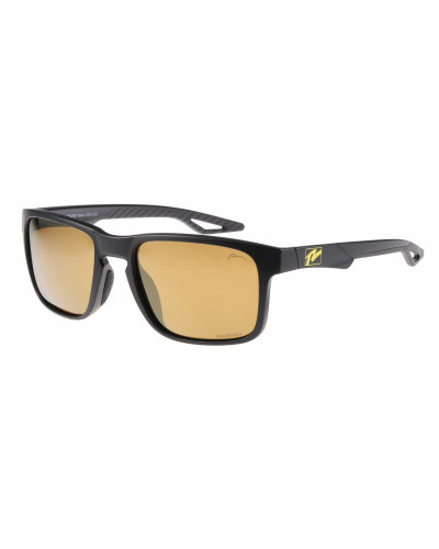 Окуляри Relax Baltra чорні матові, лінза smoke (Polarized TAC 1,1 mm), gold mirror, кат. 3