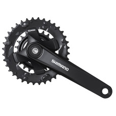 Шатун Shimano Tourney FC-МТ101-2, 175мм, 36х22Т, чорн., без захисту, з фікс. болтом