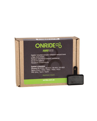 Гальмівні колодки ONRIDE HARD B01,напівметал, 25 пар