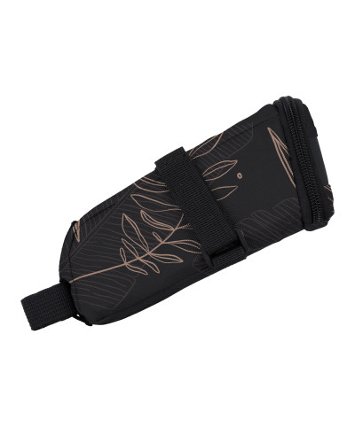 Сумка підсідельна KLS Tilt T-strap M дизайн-квіти, чорний
