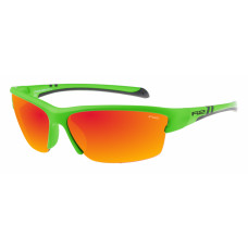 Окуляри дитячі R2 HERO green (PC), лінза smoke, покриття black/red full revo, кат. 2