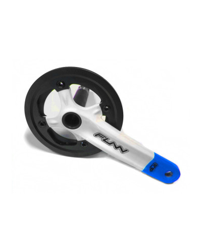 Шатуни FUNN Arrow Bob Single Hollowtech II 170мм 32T з захистом білий/синій