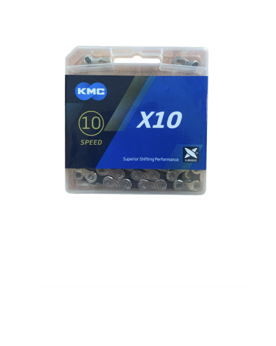 Ланцюг 10 KMC X10 Silver/Black 114 ланок з замком в боксі