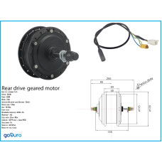 Мотор задній редукторний 350w rear geared RG035C/135/330JC
