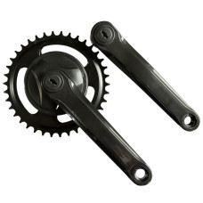 Шатуни 38T 1/2" x 3/32" сталеві під планетарну втулку та гірські велосипеди 170 мм чорний глянцевий