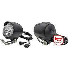 Передняя фара з сигналом інтегрованим 36-48в Light front 3w with horn +кнопка і задній стоп