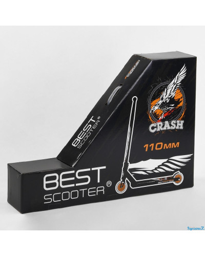 Самокат трюковий 67839 Best Scooter  "CRASH" HIC-система, ПЕГИ, алюмінієвий диск і дека, колеса 110 мм PU, ширина керма - 57 см