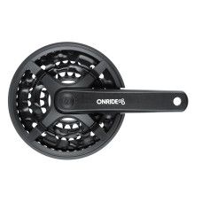 Комплект шатунів ONRIDE Trio 830P, під квадрат, 170 мм, 22-32-42Т, на 8/7/6 шв., чорний