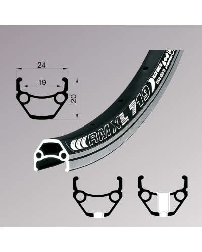 Обід Remerx DRAGON LINE RX 719, 20'', 406x19, 32 отв., AV, пістонований, чорний анодован, V-Br, CNC