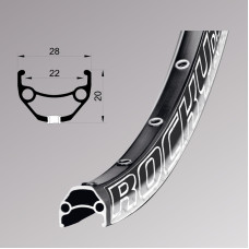 Обід Remerx ROCKY 22 RX 3022, 26'', 559x22, 36 отв., AV, пістонований, чорний анодований, E-Bike