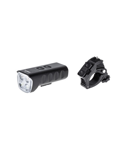 Велосипедна фара ONRIDE Lustron (1600 lm, 6400 mAh, Type-C), Power Bank, інд. заряду, алюмінієва