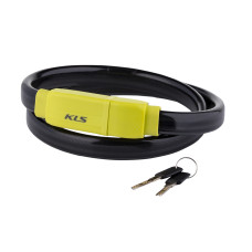 Замок тросиковий KLS Loop лайм 2x4,8x24х900 мм
