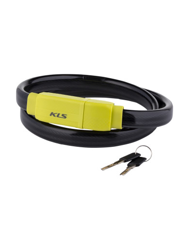 Замок тросиковий KLS Loop лайм 2x4,8x24х900 мм