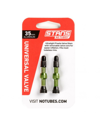 Безкамерний ніпель Stan's Notubes FV 35мм (2шт на блістері) зелені