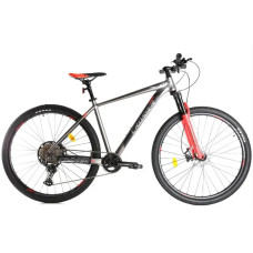 Велосипед гірський однопідвісний на алюмінієвій рамі Crosser Solo 29/21 1*12 Shimano DEORE сіро-червоний