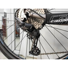 Велосипед гірський однопідвісний на алюмінієвій рамі Crosser Solo 29/21 1*12 Shimano DEORE сіро-червоний