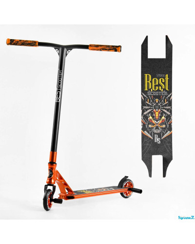 Самокат трюковий 53880 Best Scooter HIC-система, ПЕГИ, алюмінієвий диск та дека, АНОДОВАНЕ ФАРБУВАННЯ, колеса PU, d = 110мм, ширина керма - 60 см
