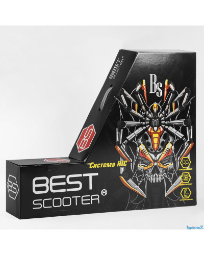 Самокат трюковий 53880 Best Scooter HIC-система, ПЕГИ, алюмінієвий диск та дека, АНОДОВАНЕ ФАРБУВАННЯ, колеса PU, d = 110мм, ширина керма - 60 см