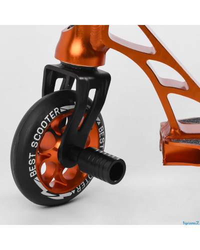 Самокат трюковий 53880 Best Scooter HIC-система, ПЕГИ, алюмінієвий диск та дека, АНОДОВАНЕ ФАРБУВАННЯ, колеса PU, d = 110мм, ширина керма - 60 см