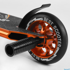 Самокат трюковий 53880 Best Scooter HIC-система, ПЕГИ, алюмінієвий диск та дека, АНОДОВАНЕ ФАРБУВАННЯ, колеса PU, d = 110мм, ширина керма - 60 см