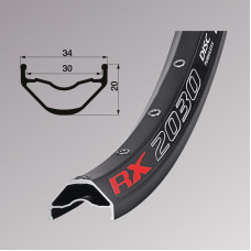 Обід Remerx ENDURO PLUS RX 2030, 29, 622x30, 32 отв, FV, пістонований, чорний анод., E-Bike, безкам.