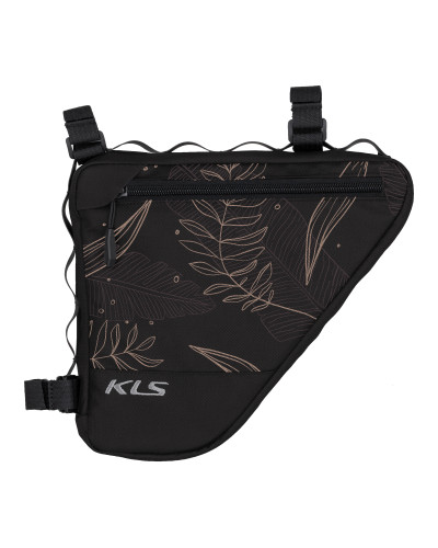 Сумка в трикутник рами KLS Wedge 023 дизайн-квіти, чорний