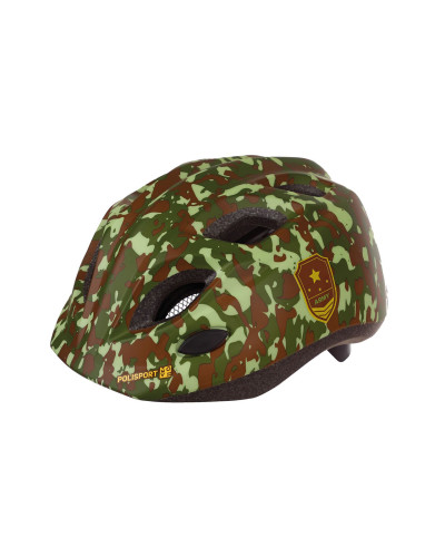 Шолом дитячий POLISPORT Junior S Premium (52-56 см) LED (блимавка) хаки In-Mold
