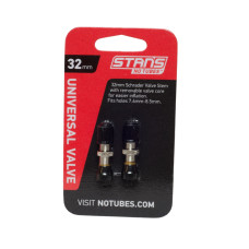 Безкамерний ніпель Stan's Valve Stem Universal Schrader, AV 32 мм, латунь, сріблясті, пара