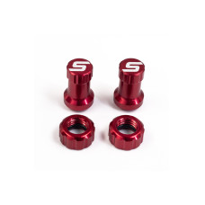 Набір Stan's Tubeless Valve Color Kit, ковпачок + гайка, червоний, пара
