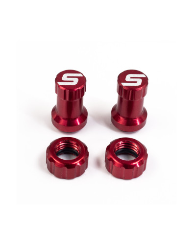 Набір Stan's Tubeless Valve Color Kit, ковпачок + гайка, червоний, пара