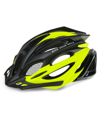 Шолом R2 PRO-TEC колір чорний, флуоресцентно жовтий матовий розмір M: 56-58 см