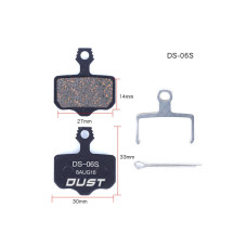 Колодки гальмiвнi полуметал DUST DS-06S 
Пiдходить пiд дисковi гальма AVID ELIXI/R/CR Mag /E1/E3/E5/E7/E9/XO/XX