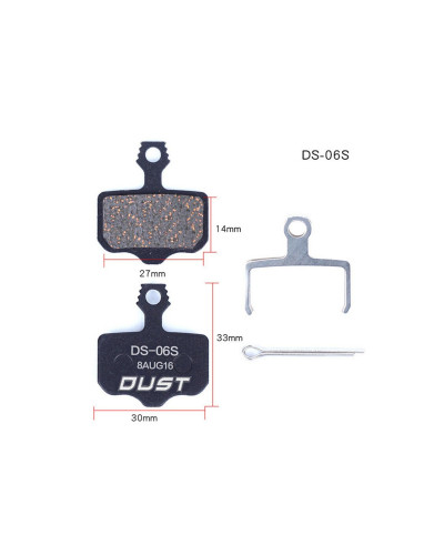 Колодки гальмiвнi полуметал DUST DS-06S 
Пiдходить пiд дисковi гальма AVID ELIXI/R/CR Mag /E1/E3/E5/E7/E9/XO/XX