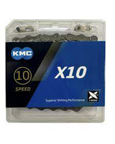 Ланцюг KMC X10 Gray 1/2 X 11/128 114 ланок з замком в боксі