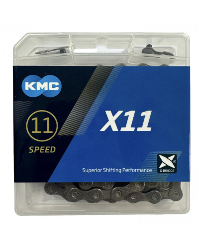 Ланцюг KMC X11 Gray 118 ланок з замком в боксі