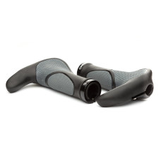 Ручки руля гріпси ONRIDE HornGrip30, ергономічні, з ріжками, з замками, чорні/сірі