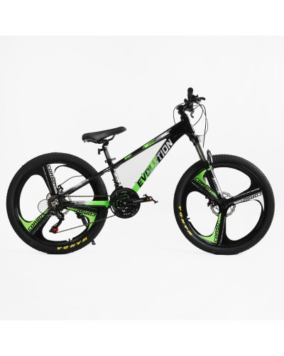 Велоcипед 24 Спортивний Corso «Evolution» 24" дюймів EV-24203  рама алюмінієва 11``, обладнання Shimano 21 швидкість