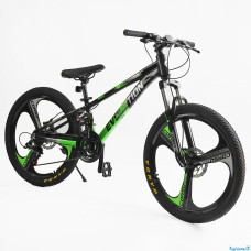 Велоcипед 24 Спортивний Corso «Evolution» 24" дюймів EV-24203  рама алюмінієва 11``, обладнання Shimano 21 швидкість