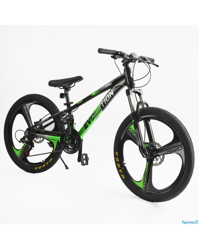 Велоcипед 24 Спортивний Corso «Evolution» 24" дюймів EV-24203  рама алюмінієва 11``, обладнання Shimano 21 швидкість
