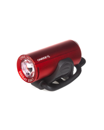Велосипедна фара ONRIDE Cub червоний (200 lm, 700 mAh, Type-C), алюмінієва