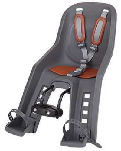 Дитяче крісло переднє POLISPORT Bubbly Mini Evo FHT на рульову трубу, 9-15 кг, сіре