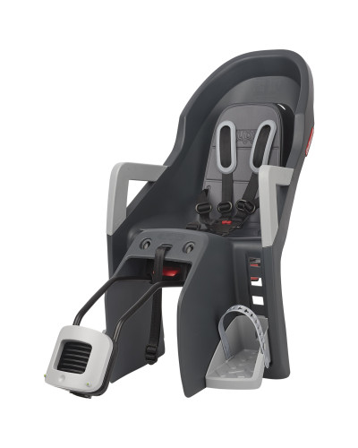 Дитяче крісло заднє POLISPORT Guppy Maxi+ RS на підсідельну трубу, 9-22 кг, сіре