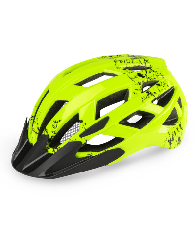 Шолом R2 Lumen junior колір флуоресцентно жовтий,чорний глянцевий розмір S: 52-56 см