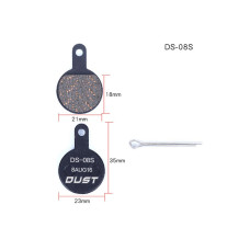 Колодки гальмiвнi полуметал DUST DS-08S 
Пiдходить пiд дисковi гальма Shimano TEKTRO IOX，Lyra, Novella