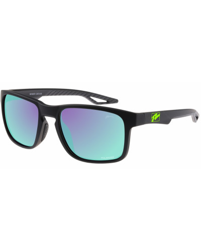 Окуляри Relax Baltra чорні прогумовані, лінза smoke (Polarized TAC 1,1 mm), green revo, кат. 3
